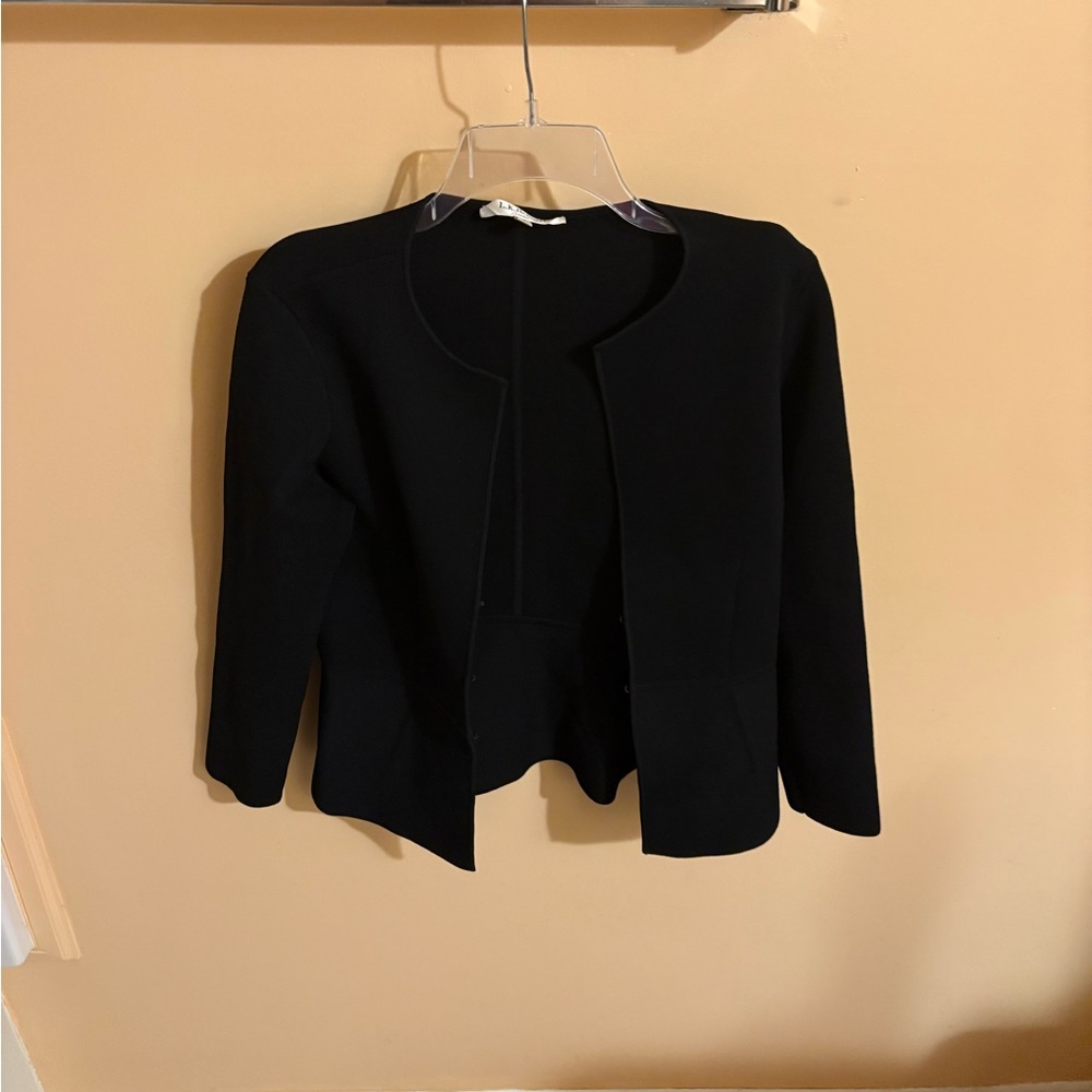 L.K. Bennett York Black Structured Cardigan Blazer